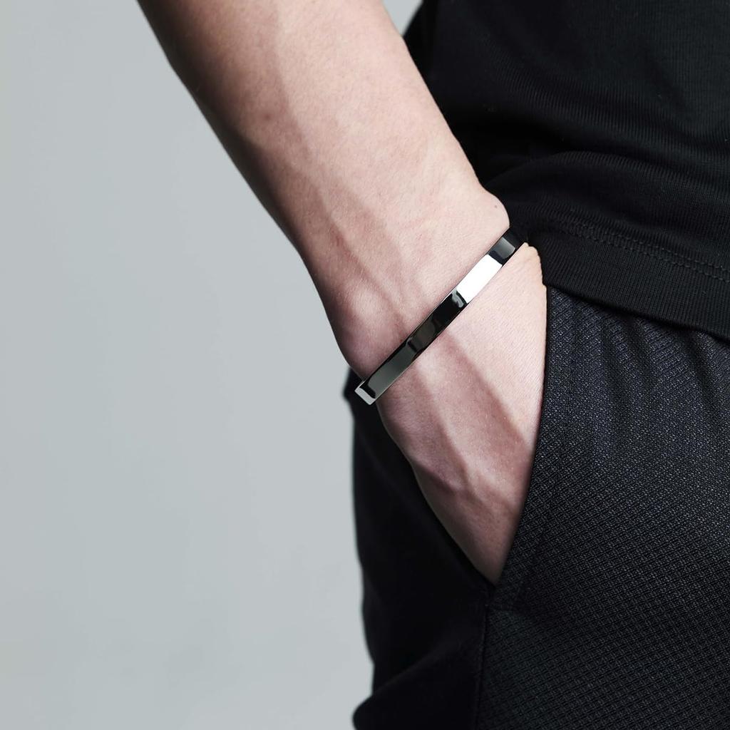Plus Silver Bangle 112144330923 4℃ Homme (M Size)