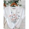 European Size Ladies' Floral Print T-Shirt | Casual Crew Neck Short Sleeve Top for Spring and Summer