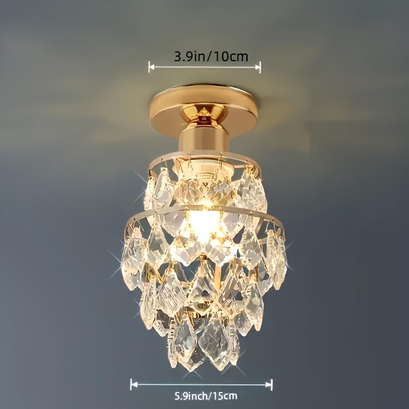 1 szt. Elegancki Mini Kryształowy Żyrandol Półwpuszczany Żyrandol, Lampa do Przedpokoju