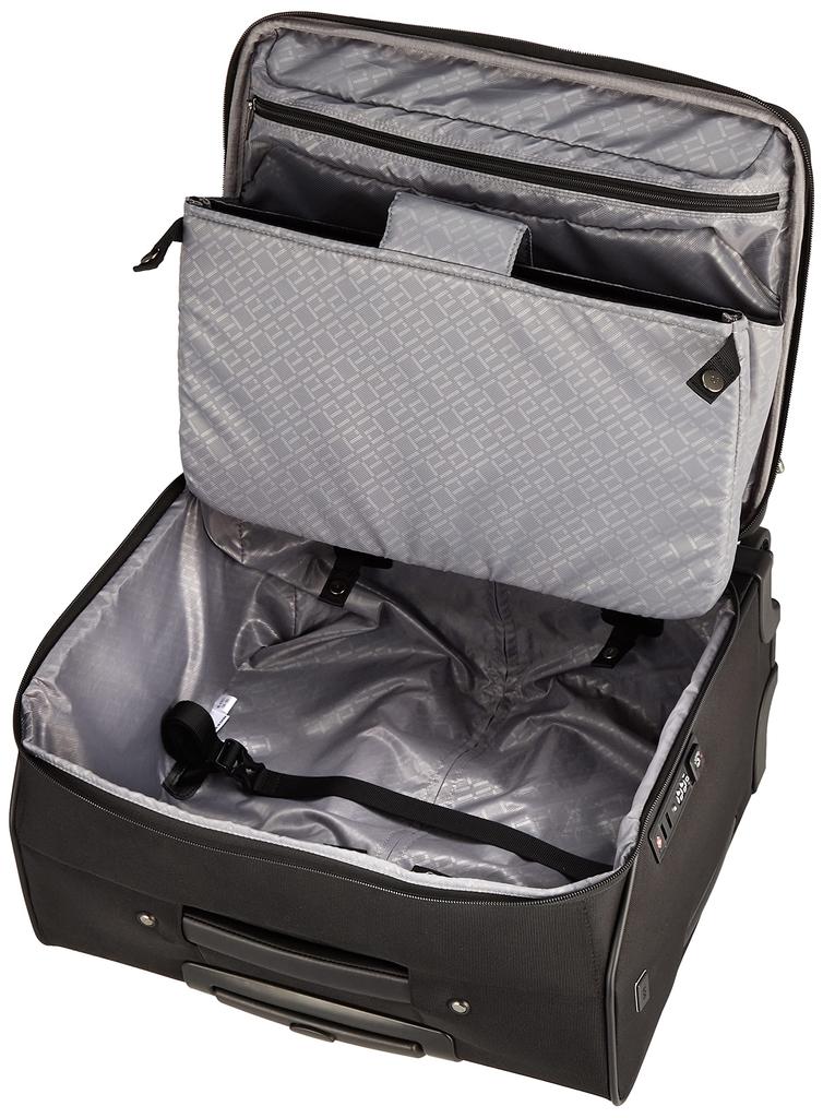 Ace Gene "Flexroof 2" Business Trolley, Carry-on Suitcase with Stopper and Silent Casters, for 2-3 Days, 43 cm, Black, Dimensions: H30 x W19 x D8 cm