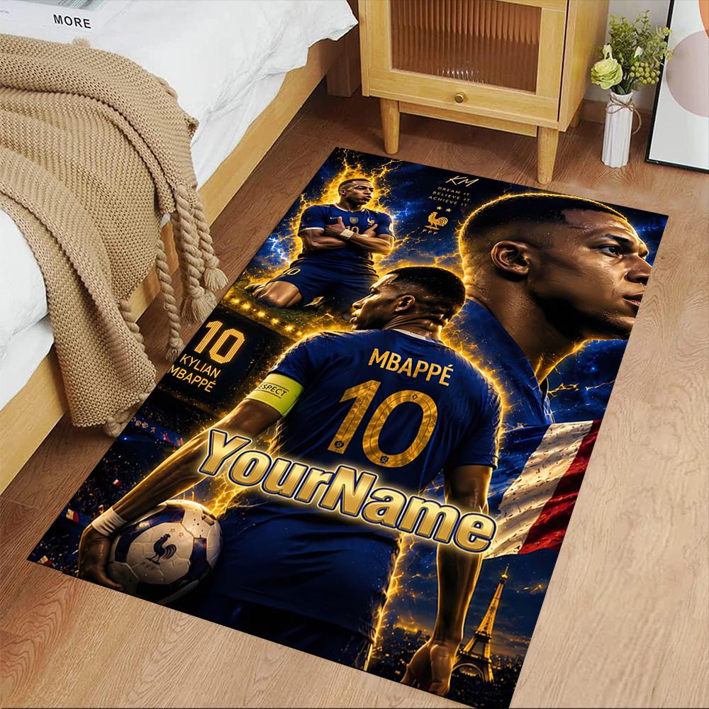 Mbappe Customize Text Area Rug Perfect for Bedrooms Foyer Outdoor Decorate Room Anti-slip Rug Office Home Decor Spiritual Gift