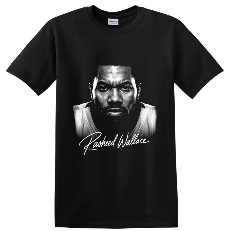 Rasheed Wallace Basketball Player Portrait T Shirt Retro Sports Fan Graphic Tee
