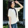 Women's Washed Air Layer Lace-Spliced Short Sleeve T-Shirt