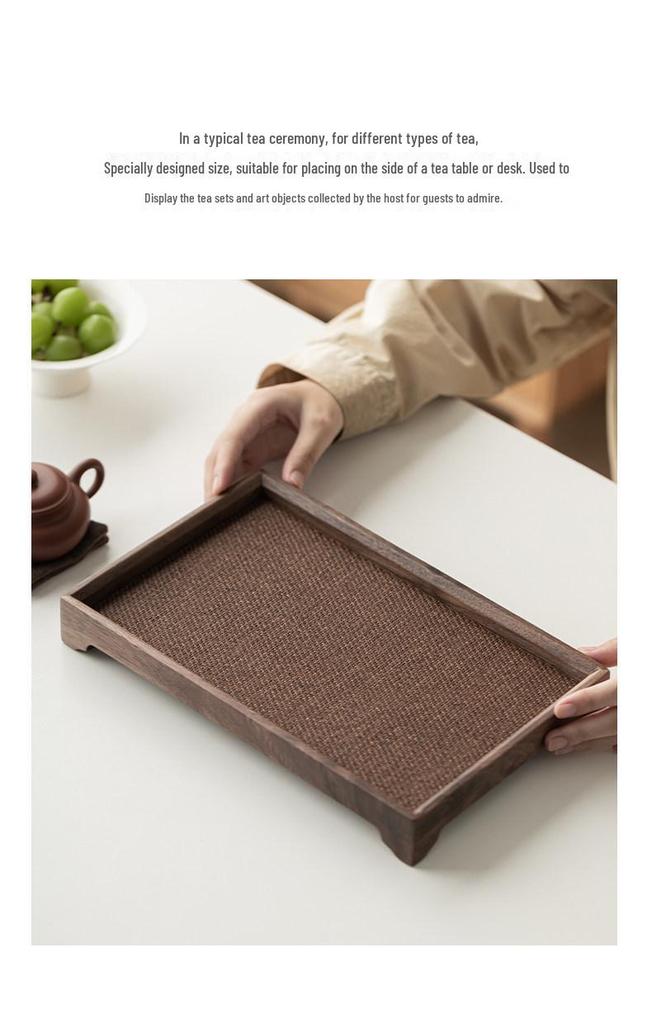 Light Luxury Chinese Walnut Wood Tray: Retro Dinner Plate, Fruit Bowl, Tea Tray, Coaster, Tea Set Accessory