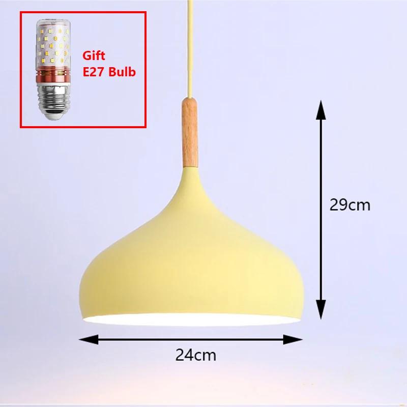 Multicolour Lustre Lamps Pendant Lights Restaurant Wood Hanging Lighting Light Fixtures Modern E27 LED Loft Hanglamp