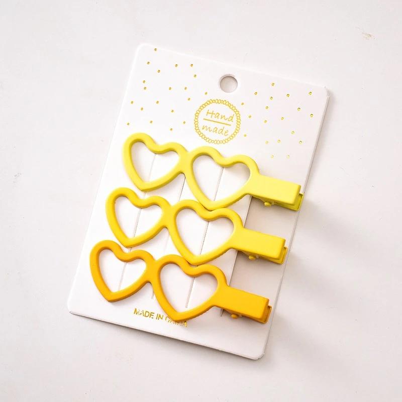 New 3pcs/set Colorful Love Heart Hair Side Clips Women Girl Hollow Bowknot Shaped Hair Clips Bangs Hairpins Kids Sweet Ornament