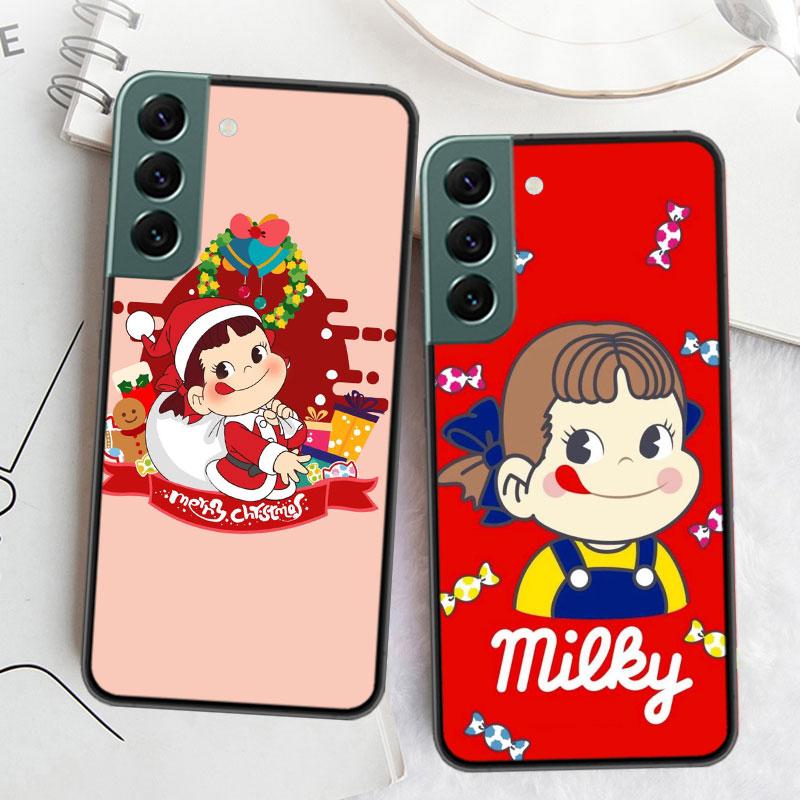 F-Fujiya M-Milky P-Peko C-chan Cartoon Phone Case For Samsung Galaxy S22 S25 Ultra S21 S10 Plus S26 Edge S20 S23 S24 FE Cove