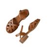 Fashion 2024 High Quality Shoes Female Summer Women's Sandals One-word Buckle Closed Toe Solid Chunky Heels Dress Daily Sandals Women