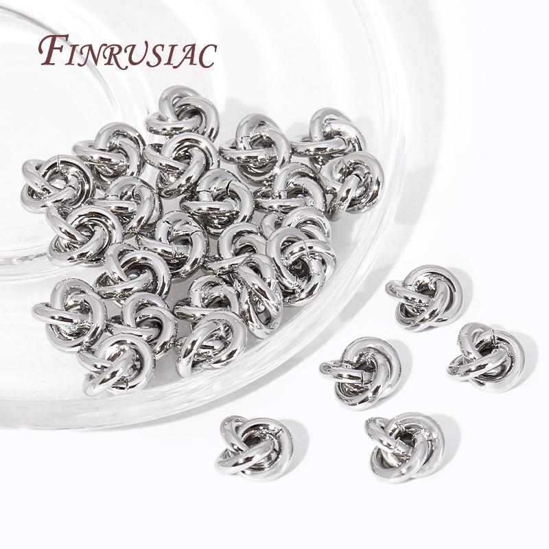 18K Gold Plated Metal Bead Separators For Bracelets,Weave Pattern Beads,Spacer Beads For Jewelry Making DIY Accessories