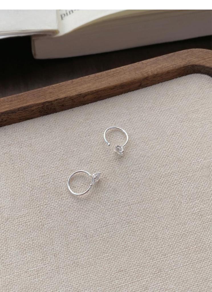S999 Sterling Silver Zirconia Diamond Ear Hooks for Women – Elegant, Lightweight, High-End Ear Cartilage Studs with Sophisticated Design