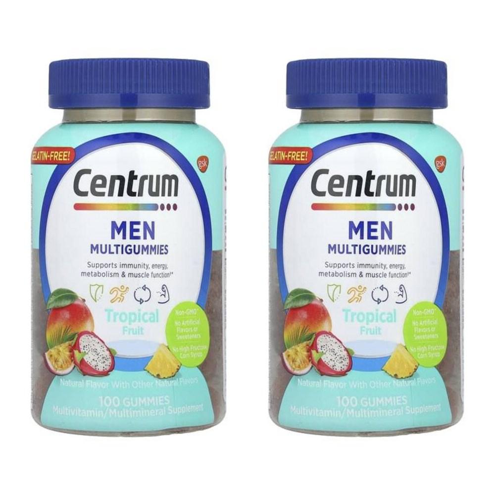 Centrum Men Multi-Gummy Tropical Fruit Gummies 100 Tablets 2 Pcs