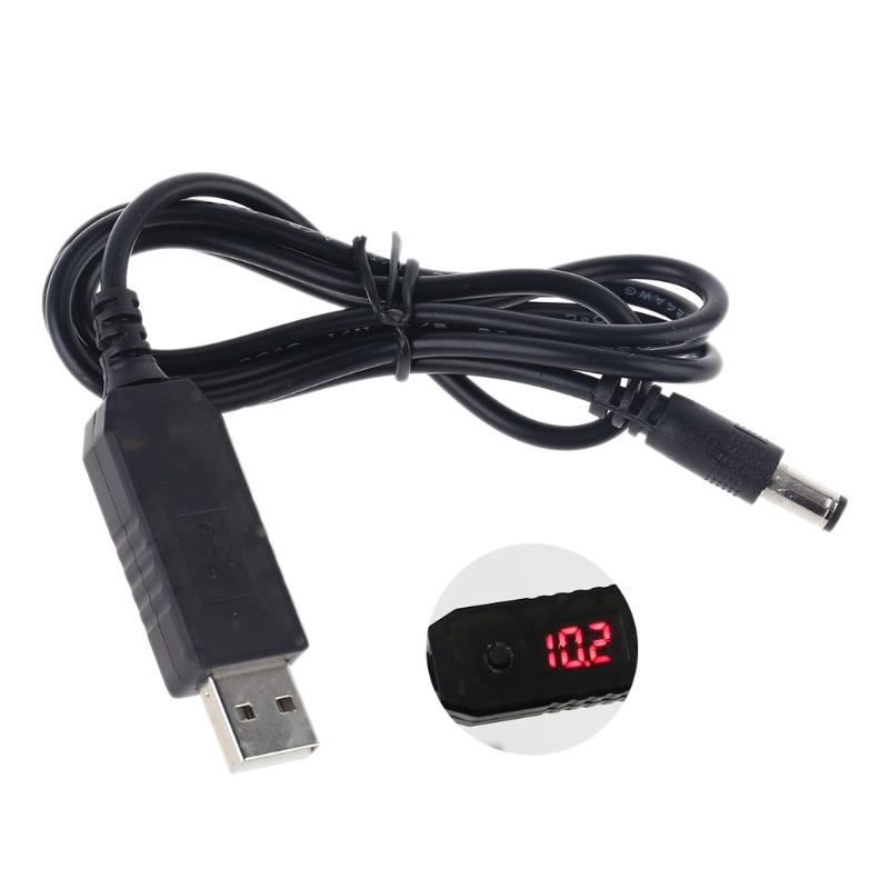 Universal for QC 3.0 USB To for DC 12V 1.5A Adjustable Voltage Step Up 5.5x2.5mm Cord Power Boost Line For WiFi Router L