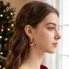 Fashion Jewelry for Holiday Season 1 Pair Christmas Earrings, Sparkling Snowflake Red Santa Hat Green Comfortable Daily Wear Stocking Dangle