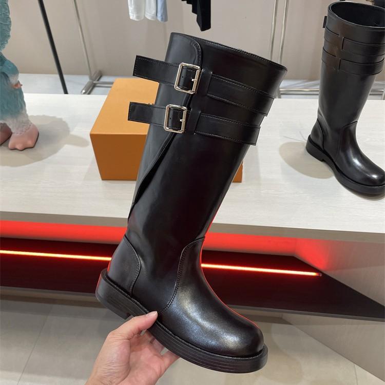 Cowhide version~ 2025 autumn and winter new leather black retro mid-tube western cowboy boots women's thick-soled Martin boots women's