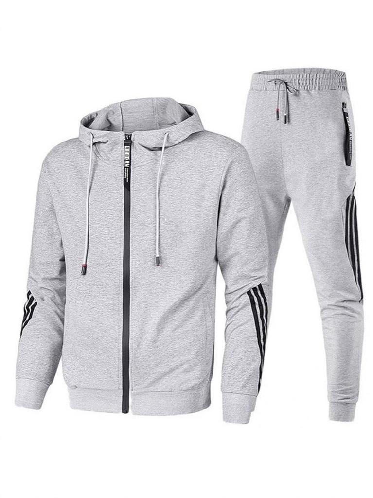 Men's Spring & Autumn Sport Casual Hoodie and Sweatpants Set - Three Color Options