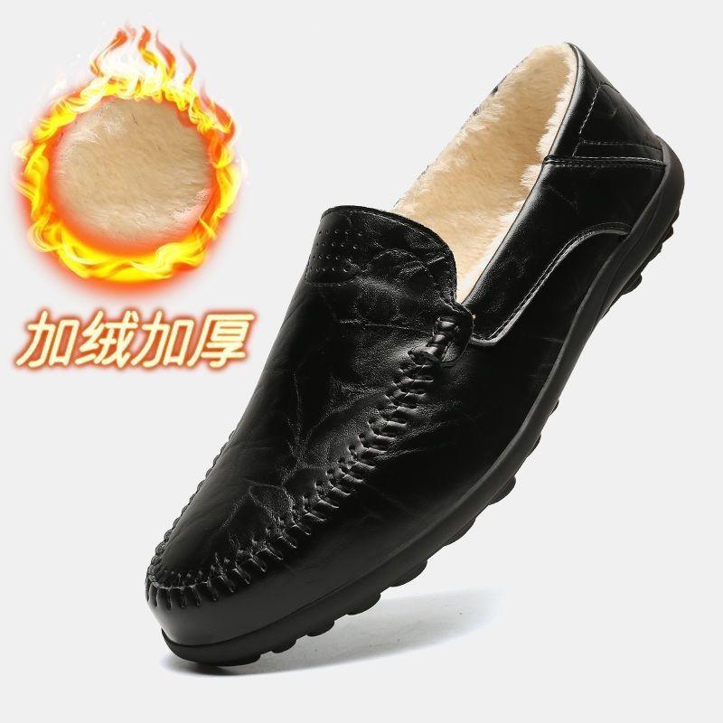 Leather Summer Breathable Doudou Shoes Men's One-pedal Casual Leather Shoes Men's Business Soft Leather Soft-soled Lazy Shoes