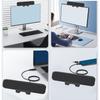 Acogedor 10W Clip-On Computer Speakers, USB A To USB C Wired Stereo Speaker Bar for Desktop PCs, with Volume Control and Mit Buttons