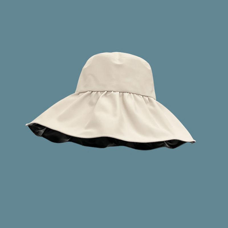 Spring and summer large brim vinyl sun hat UPF + UV protection Velcro adjustable hat circumference sun protection hat