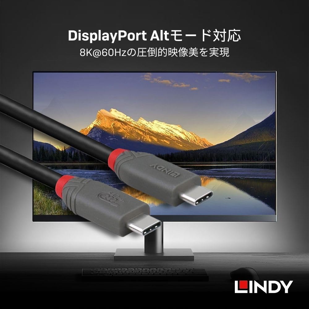 LINDY 1.5m ANTHRA LINE USB4 Gen3x2 Type-C Cable with 240W PD Fast Charging (Model Number: 36957)