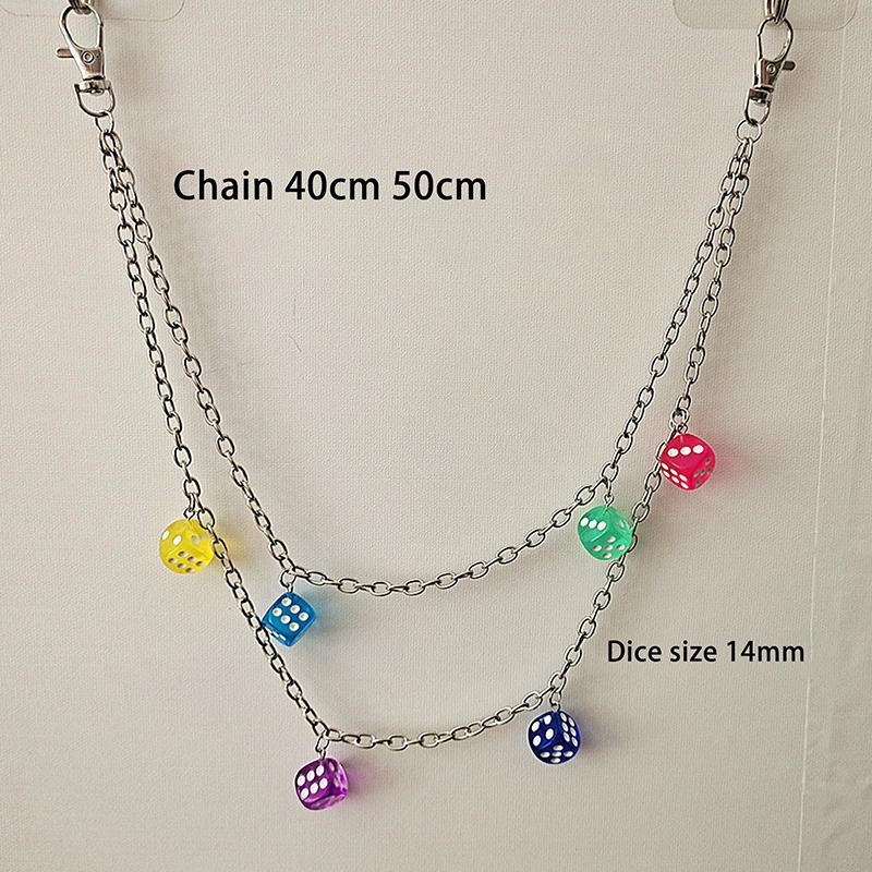 Transparent Acrylic Dice Dice Pendant Pendant Waist Chain Versatile Trouser Chain