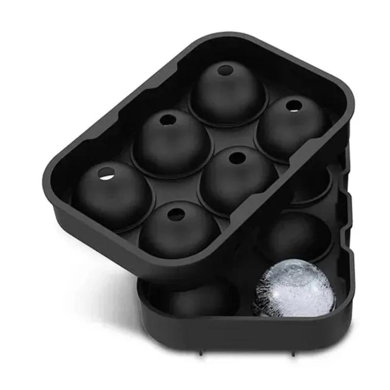 6 Grid Round Square Ice Cube Ball Large Ice Cube Maker for Whiskey Cocktails and Homemade Keep Drinks Chilled Ice Mold 1Pcs