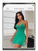 Hot Selling Sexy Green Plus Size Lingerie Nightgown for Women