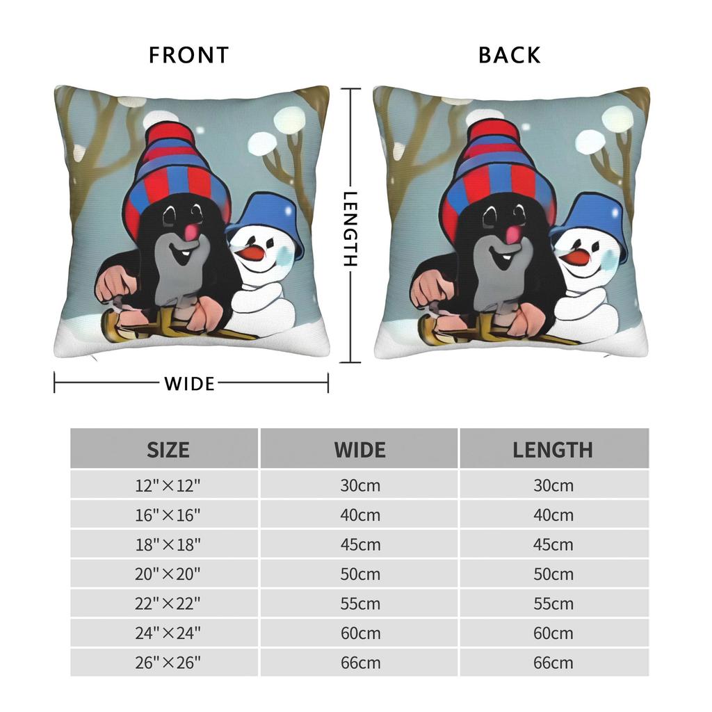Pillow Cover The Little Mole Snow  Funny Pillow Case For Sofa Car Home Decor Pillowcases
