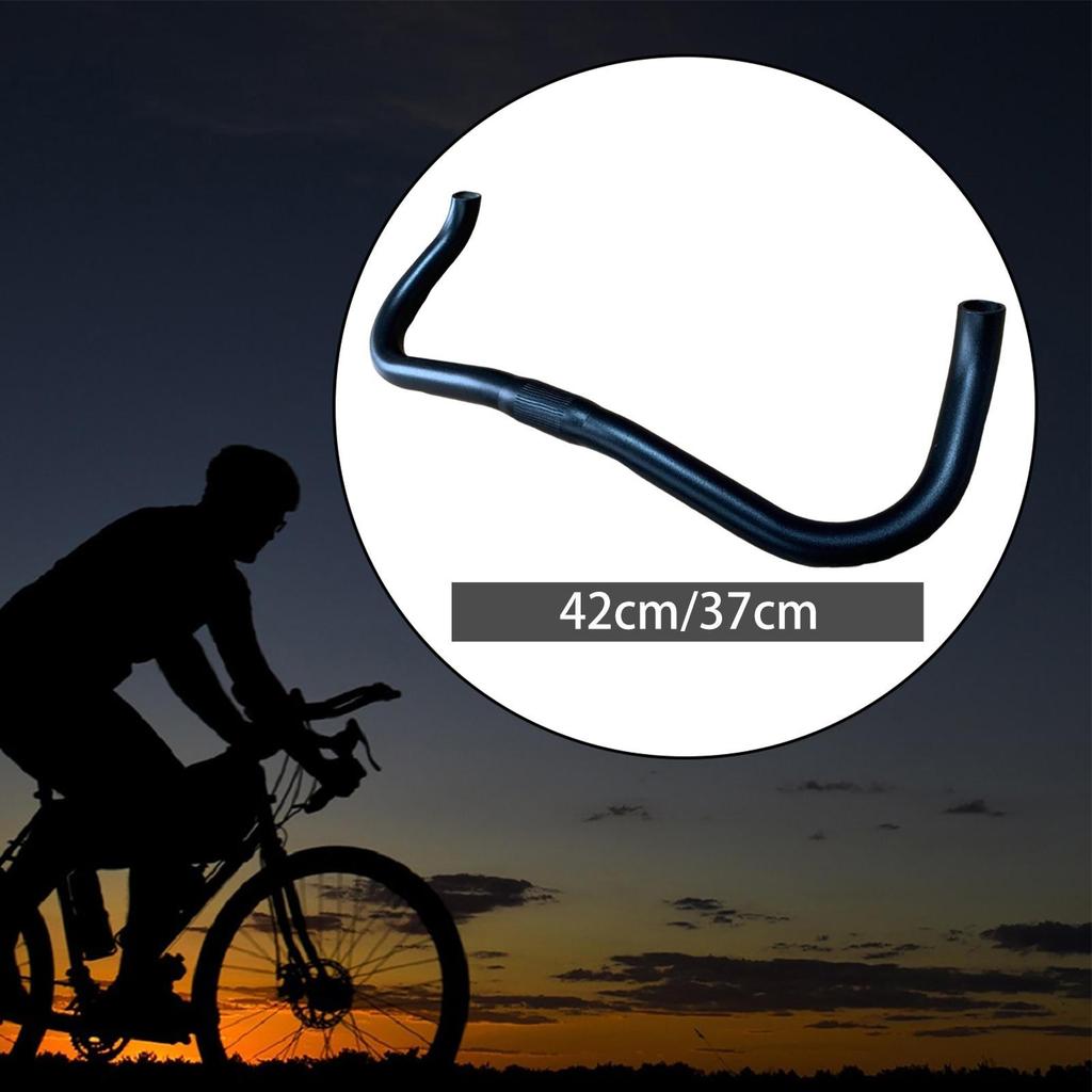 Bullhorn Replacement Handlebar for Long Distance Cycling, Black, Clamp Diameter: 25.4mm