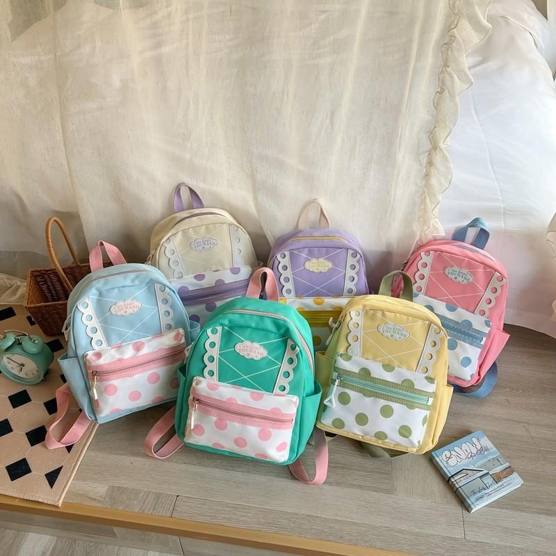 Trendy Polka Dot Children's Backpack Cute Cartoon Design Stylish And Colorful School Bag