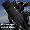 Zwart Winter Warm Volledige vingers Waterdicht Fietsen Buitensporten Hardlopen Motor Ski Touchscreen Fleece Handschoenen