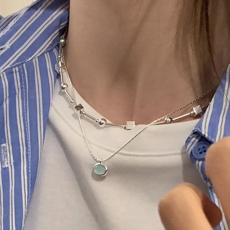 VENTFILLE Colier cu Mărgele Geometrie din Argint Sterling 925 pentru Femei Fată Design Coreean Colier Versatil Bijuterii Dropship Vânzare cu Ridicata