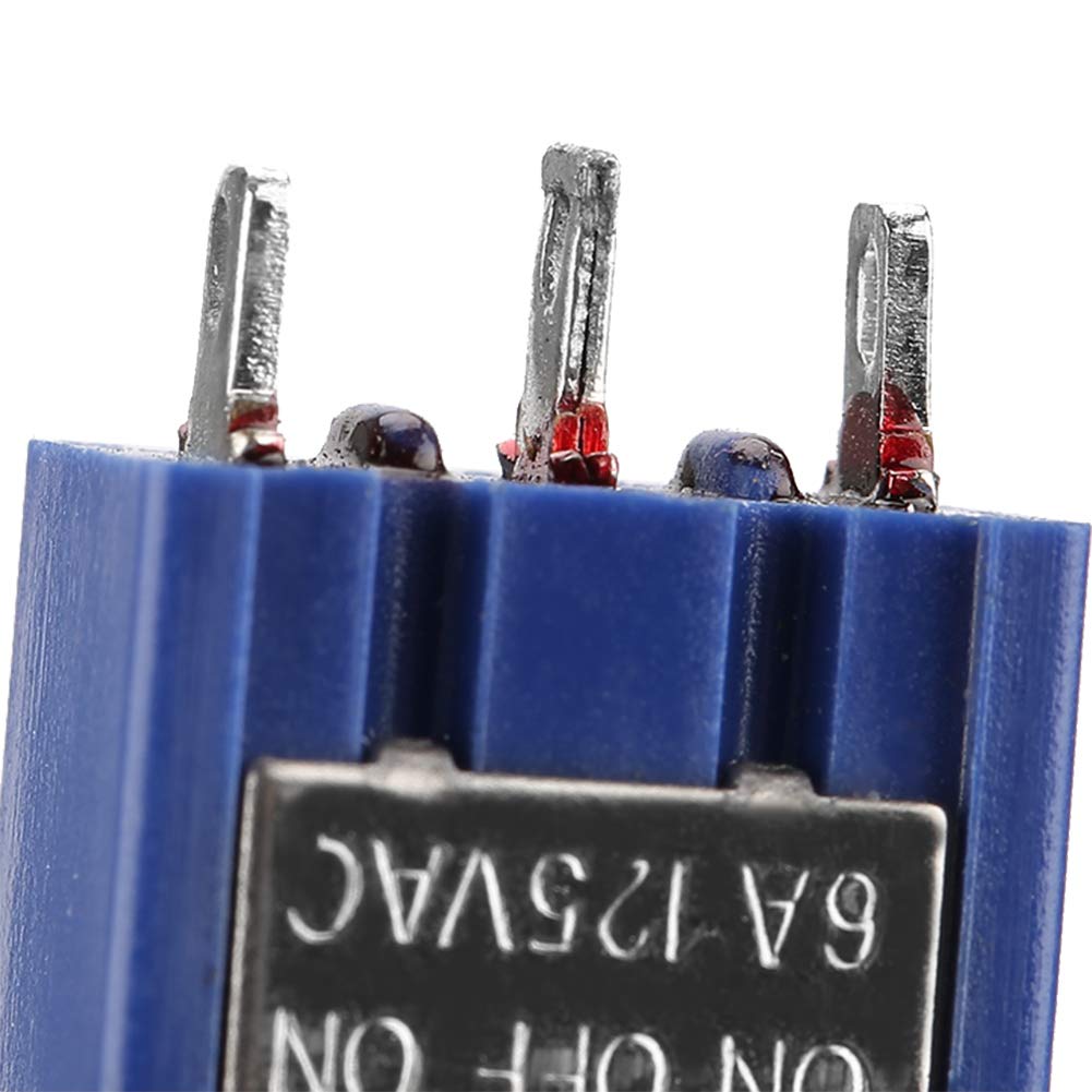 SPDT 10PCS ON-Off-ON Toggle Switch, 3-Position 3-Pin Rocker Switch 6mm 6A 125VAC