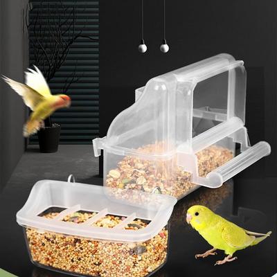 High Quality Plastic Bird Food Box Transparent Feeding Supplies Indoor Bird Feeder Bird Water Tank Box Cage