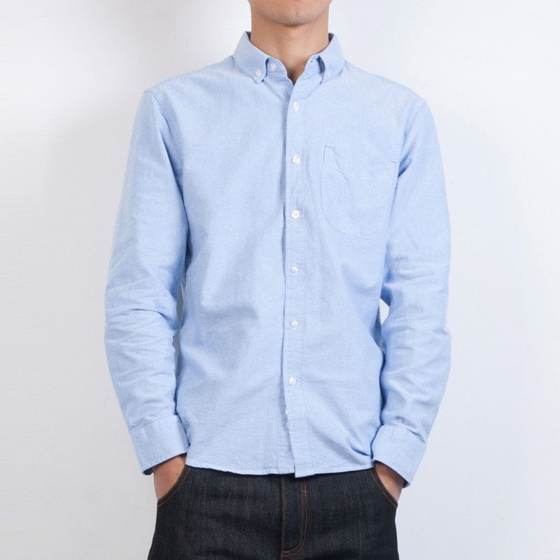 Clothing Factory Balance Cargo with Logo Cut Off Oxford Woven Shirts Men's Long Sleeves Pure Cotton Silm Hong Kong Style Japanese Style Shirt Coat