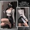 Sexy Secretary Office Lady OL Teacher Uniform Sheer Mesh Shirt Skirt Strap Outfit Cosplay Costume Temptation Exotic Mini Dress