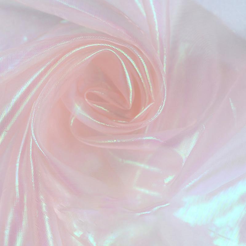 Colorful Organza Bright Silk Mesh Fabric Encryption Fantasy Laser Glass Yarn Fabric DIY Stage Performance Costumes Wedding Decor