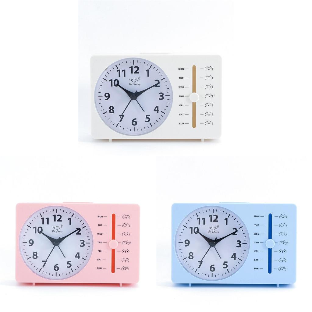 Student Quartz Alarm Clock With Silent Sweep Movement For Study Desk And Bedroom Use