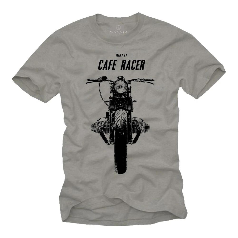 Rockabilly Motorcycle Mens T-Shirt with Cafe Racer - Mens Twin Bobber Shirt- M