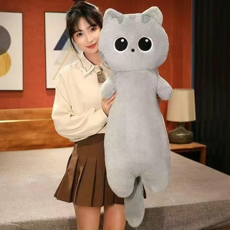 Cute Large Eye Cat Plush Toy Bed Soft Stuffed Animal Gift For All Ages