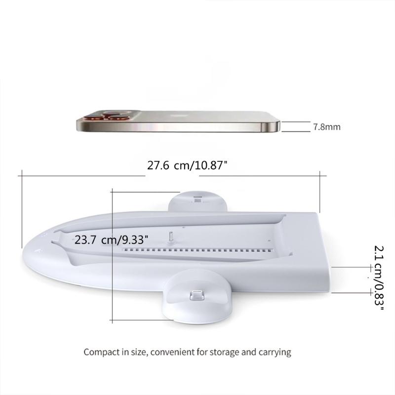 Host Cooling Stand Game Console Base for PS 5 Slim and Controller Charging Holder Vertical Stand with 3 Level Cooler Fan