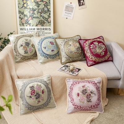 Jacquard Cushion Cover Europe Style Sofa Pillow Case Retro Pillowcase