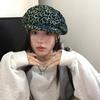 Design Sense Retro Leopard Print Cloud Beret Women's Autumn Big Head Circumference Fashion Trendy Cool Face Hat