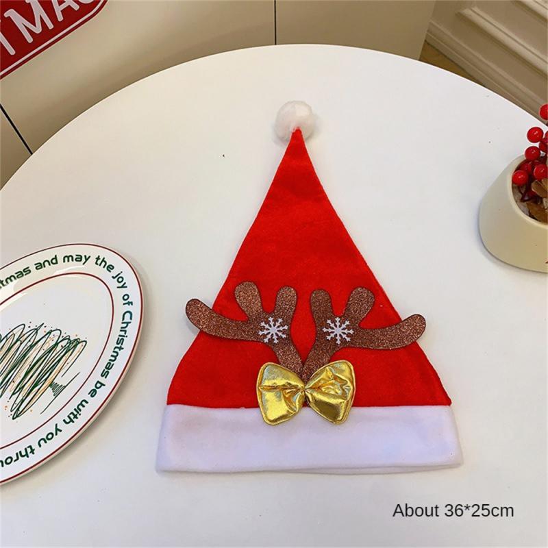 Cartoon Santa Hat Santa Claus Snowman Elk Embroidered Christmas Decoration For Christmas New Year Festive Holiday Party Supplies