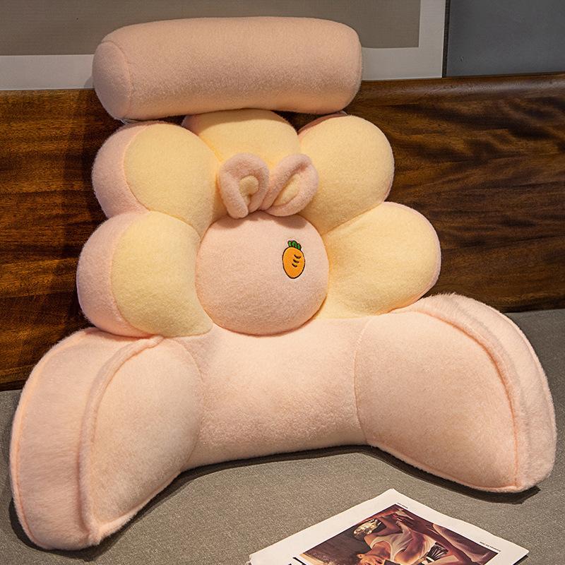 Coussin de taille en forme d'animal et de fleur de dessin animé, coussin de chaise de bureau, coussin de protection de la taille, coussin de lit, canapé, dossier de lecture, coussin de taille