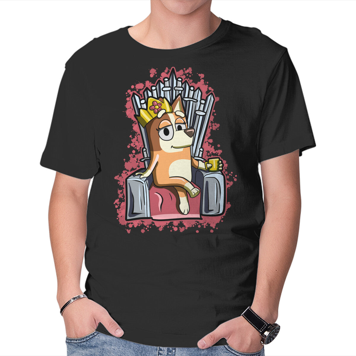 Unisex Crew Neck T-Shirt Queen Mom Graphic Short Sleeve Casual Tee M