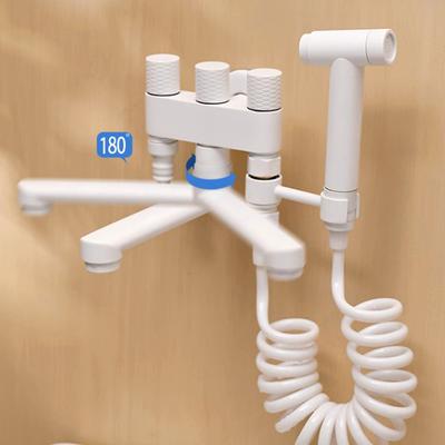 Handheld Bidet Sprayer Set White Brass Spray Gun Shower Handheld Toilet Bidet Faucet Sprayer Shower Nozzle Self Cleaning 811585