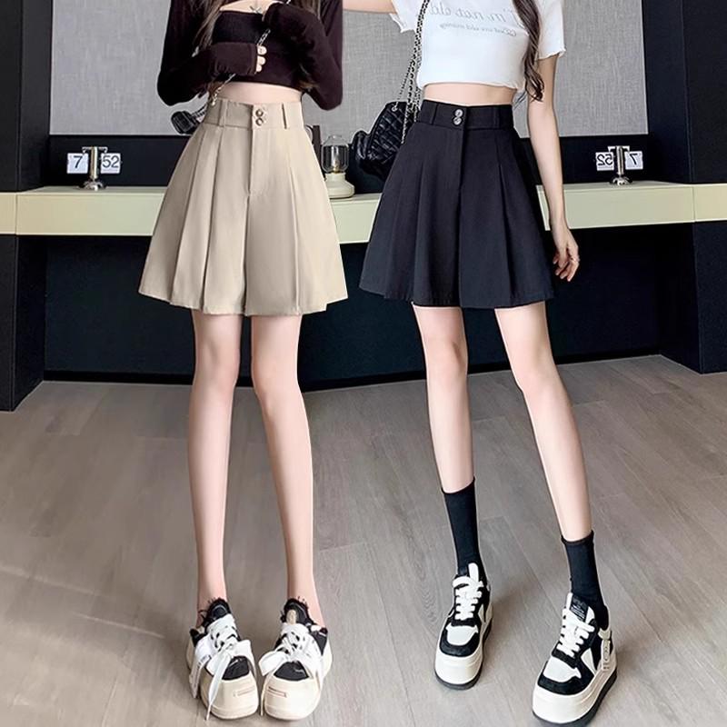 

Women s Khaki A-Line High-Waisted Pleated Suit Culottes - Autumn 2025 Collection XL чорний