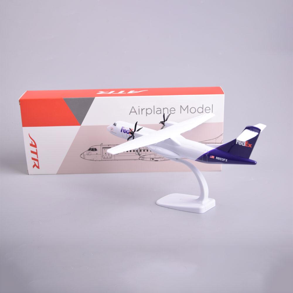 ATR FedEx Airways 28cm 1/100 Scale Diecast Metal Alloy Aircraft Model Miniature Airplane With Plane Stand Decoration