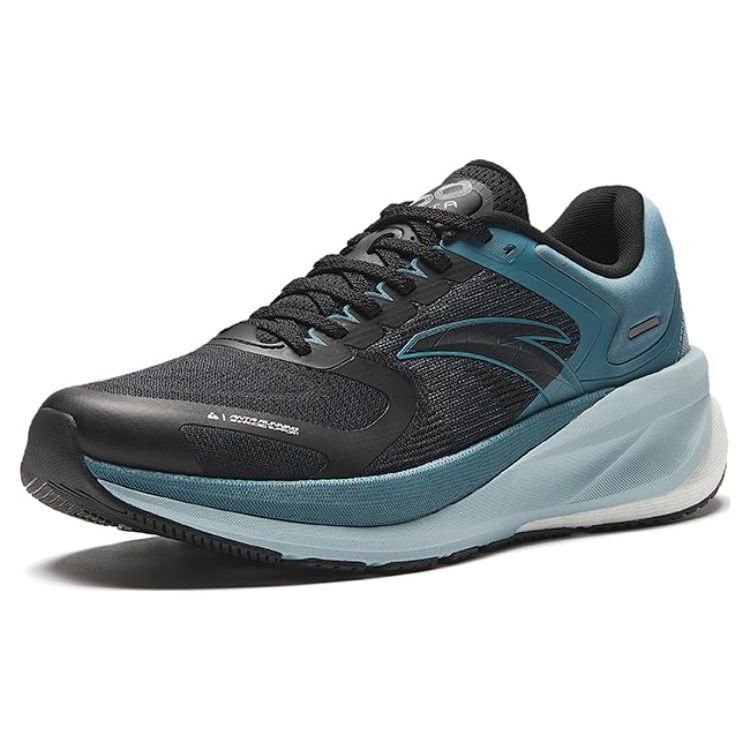 Anta Running Series Sports Non-Slip Waterproof Low-Top Running Shoes Men Shoes Black Teal 112345535-4