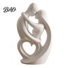 Creative DIY Hand Painting Crafts 3D Printed Abstract Couple Embrace Statue, Heart Hollow Love Figurine, Minimalist Anniversary Presents for